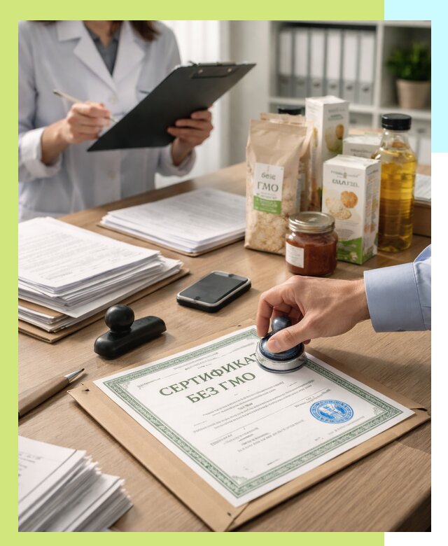 Получение сертификата Без ГМО для продукции в Санкте-Петербурге